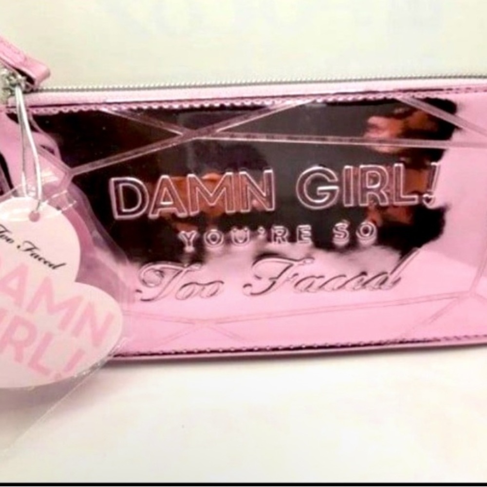 Too Faced Pink Cosmetic Case with Glossy Finish